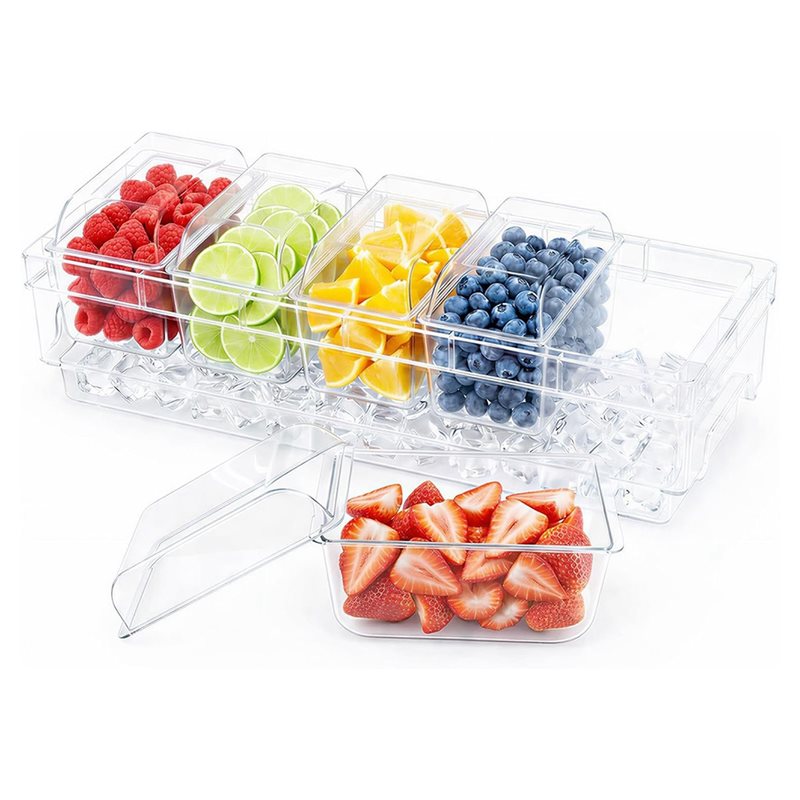 Garnish Tray Set - A25F-Soğutulmuş Sos Kapları, Parti İçin Taco